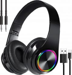 SŁUCHAWKI BLUETOOTH PODŚWIETLANE FURY LX-B39 CZARNE. Czarne słuchawki bezprzewodowe LOGIT. Za 119.24 zł.
