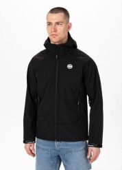 Kurtka męska Pitbull z kapturem Softshell Rockfish II. Czarne kurtki sportowe męskie PITBULL, na lato, m, bez wzorów, z materiału, z kapturem. Za 189.99 zł.