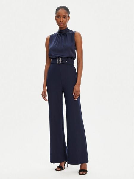 Marciano Guess Kombinezon 5RGK53 6869Z Granatowy Classic Fit. Niebieskie sukienki damskie Marciano Guess, z aplikacjami, z satyny, bez kołnierzyka, bez ramiączek. Za 619.99 zł.