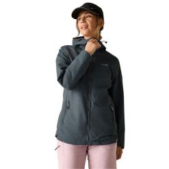 Damska Kurtka Wodoodporna Hamara IV. Zielone kurtki sportowe damskie Regatta, m, bez wzorów, z materiału, bez ramiączek, z kapturem, trekkingowe. Za 272.99 zł.