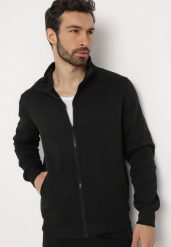 Czarna Bluza Polarowa z Suwakiem Pinovia. Czarne bluzy sportowe męskie Born2be, m, bez wzorów, z polaru, bez kaptura. Za 54.99 zł.