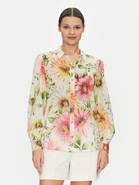 Guess Bluzka W5GH85 WH6C0 Kolorowy Regular Fit. Bluzki damskie Guess, s, z aplikacjami, z bawełny, bez kołnierzyka, bez ramiączek. Za 279.99 zł.