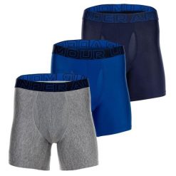 Bokserki termoaktywne Under Armour Performance Tech 6 in 3-Pack Boxerjock. Niebieskie bokserki męskie Under Armour, bez wzorów. Za 179.99 zł.