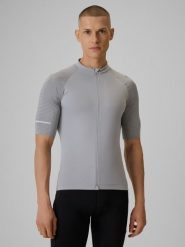 4F Koszulka kolarska męska - szara S. Szare t-shirty męskie 4F, l, bez wzorów, z materiału, bez kołnierzyka, bez ramiączek. Za 179.99 zł.