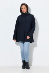 Damskie Kurtka softshell HYPRAR wodoodporna trapezowy krój kaptur. Niebieskie kurtki sportowe damskie Ulla Popken, plus size, bez wzorów, z dżerseju, bez ramiączek, trekkingowe. Za 599.99 zł.