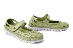 MANITU 840156-71 hellgrun, półbuty damskie. Zielone półbuty damskie Manitu, na lato, bez wzorów, ze skóry, bez obcasa, bez zapięcia. Za 229.42 zł.