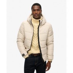 Kurtka pikowana z kapturem do sportu. Brązowe kurtki męskie Superdry, m, bez wzorów, eleganckie, z kapturem. Za 511.05 zł.