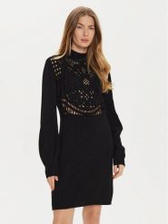 TWINSET Sukienka dzianinowa 242TP3470 Czarny Regular Fit. Czarne sukienki damskie Twinset, m, bez wzorów, z dzianiny, bez kołnierzyka, bez ramiączek. Za 519.99 zł.