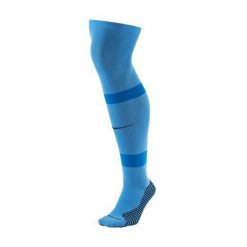Skarpety piłkarskie Nike MatchFit CV1956-412. Niebieskie skarpety męskie Nike, bez wzorów, z materiału. Za 60.45 zł.