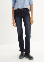 Dżinsy shape ze stretchem BOOTCUT, bestsellery. Niebieskie jeansy damskie bonprix, bez wzorów, z jeansu. Za 119.99 zł.