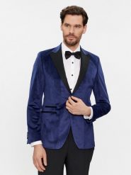 KARL LAGERFELD Marynarka 155270 541009 Granatowy Slim Fit. Niebieskie garnitury męskie KARL LAGERFELD, m, bez wzorów, z syntetyku, biznesowe, bez kołnierzyka, bez ramiączek. Za 3,469.00 zł.