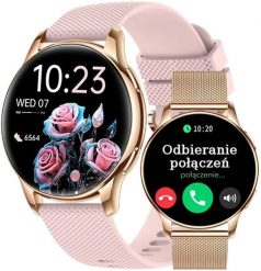 Zegarek SMARTWATCH Rubicon F30-SMA rose gold/pink. Czerwone zegarki smartwatch Rubicon, bez wzorów. Za 219.00 zł.