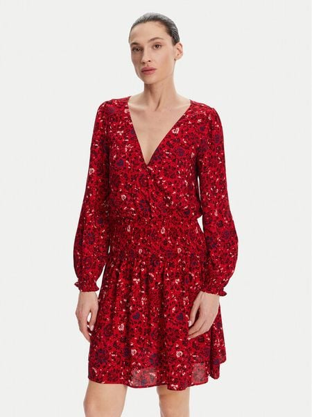 Pepe Jeans Sukienka codzienna Cecile PL953669 Czerwony Regular Fit. Czerwone sukienki damskie Pepe Jeans, na co dzień, xs, bez wzorów, z jeansu, bez kołnierzyka, bez ramiączek, proste. Za 229.99 zł.