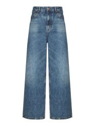 BOSS Jeansy 50569378 Niebieski Wide Leg. Niebieskie jeansy damskie Boss, bez wzorów, z bawełny. Za 599.99 zł.