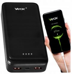 Power bank 20000 mAh wejście USB-C wyjście 2xUSB-A + USB-C 5V 3A czarny VA0341 Vayox. Czarne powerbanki Canyon. Za 100.97 zł.