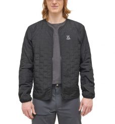 Męska Kurtka Turystyczna Izolowana Lekka Pakowna Mimic Companion. Czarne kurtki męskie Haglöfs, m, bez wzorów, z materiału, bez kaptura. Za 299.00 zł.
