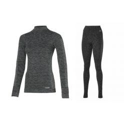Zestaw Damskie spodnie/koszula termiczna Premium Czarny - 2 x. Czarne bielizna sportowa damska HEAT KEEPER, xl, bez wzorów, z bawełny. Za 334.54 zł.