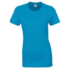 Koszulka Damska Heather Heavy. Szare bluzki damskie GILDAN, xl, bez wzorów, sportowe, bez kołnierzyka, bez ramiączek. Za 40.99 zł.