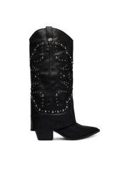 Steve Madden Kowbojki Stagecoach 11005660 Czarny. Czarne botki damskie Steve Madden, bez wzorów, ze skóry, bez obcasa, na słupku, bez zapięcia. Za 1,069.00 zł.