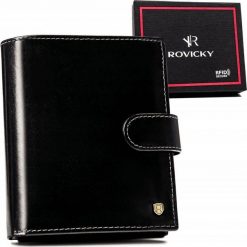 Rovicky Duży, skórzany portfel męski z systemem RFID - Rovicky NoSize. Portfele męskie ROVICKY, bez wzorów. Za 84.19 zł.
