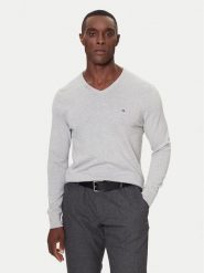 Tommy Hilfiger Sweter MW0MW42249 Szary Regular Fit. Szare swetry męskie Tommy Hilfiger, m, bez wzorów, z bawełny, bez kołnierzyka, bez ramiączek. Za 379.99 zł.