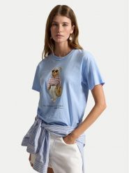 Polo Ralph Lauren T-Shirt 211A12734001 Niebieski jasny Relaxed Fit. Niebieskie t-shirty damskie Polo Ralph Lauren, xxs, bez wzorów, z bawełny, bez kołnierzyka, bez ramiączek. Za 719.99 zł.