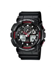 G-Shock Zegarek GA-100-1A4ER Czarny. Czarne zegarki męskie G-Shock, bez wzorów, z syntetyku. Za 499.99 zł.