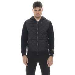 Herren-Kapuzenjacke mit durchgehendem Reißverschluss, Nylon i polar, Leone. Czarne bluzy sportowe męskie LEONE 1947 APPAREL, bez wzorów, z nylonu, bez kaptura, na fitness i siłownię. Za 471.52 zł.