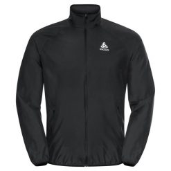 Kurtka męska do biegania Odlo Jacket ESSENTIAL LIGHT. Czarne kurtki męskie ODLO, m, bez wzorów, sportowe, bez kaptura. Za 399.99 zł.