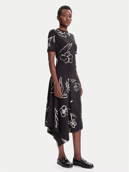 Desigual Sukienka codzienna Calma 25WWVK44 Czarny Regular Fit. Czarne sukienki damskie Desigual, na co dzień, xl, bez wzorów, z bawełny, bez kołnierzyka, bez ramiączek, proste. Za 399.99 zł.