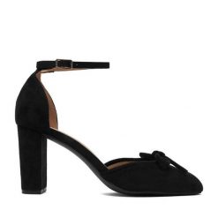 Czółenka JENNY. Czarne czółenka damskie Jenny, bez wzorów, bez obcasa, bez zapięcia. Za 139.99 zł.