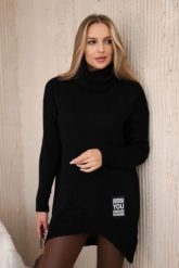 Sweter z golfem czarny. Czarne swetry nierozpinane damskie KESI, l, bez wzorów, z elastanu, klasyczne, bez kołnierzyka, plus size, bez ramiączek. Za 175.65 zł.