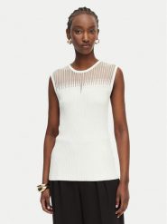 Rinascimento Top CFM0012239003 Biały Slim Fit. Białe topy damskie Rinascimento, l, bez wzorów, z syntetyku, bez kołnierzyka, bez ramiączek. Za 279.99 zł.
