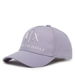 Czapka z daszkiem Armani Exchange. Fioletowe czapki damskie Armani Exchange, bez wzorów. Za 129.99 zł.