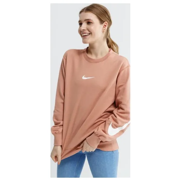 Nike Bluza W Nsw Swsh Crew Ls Ft , różowy, rozmiar S. Czerwone bluzy damskie Nike, l, bez wzorów, z bawełny, bez ramiączek, bez kaptura. W wyprzedaży za 179.99 zł.
