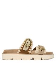 Mou Klapki MU.SW461023A Beżowy. Brązowe klapki damskie Mou, bez wzorów, ze skóry, bez obcasa, bez zapięcia. Za 899.99 zł.