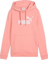 Bluza damska Puma ESS No.1 Logo Hoodie łososiowa 682391 18 L. Czerwone bluzy damskie Puma, l, bez wzorów, bez ramiączek, bez kaptura. Za 242.99 zł.
