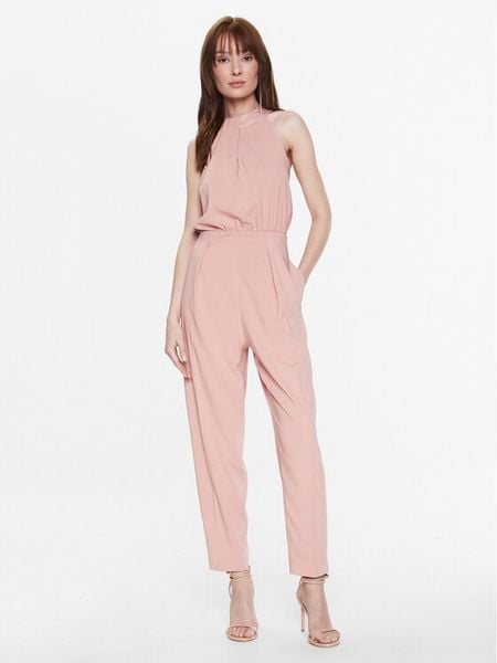 Pinko Kombinezon 100032 A0GI Różowy Regular Fit. Czerwone sukienki damskie Pinko, bez wzorów, z syntetyku, bez kołnierzyka, bez ramiączek. Za 1,089.00 zł.