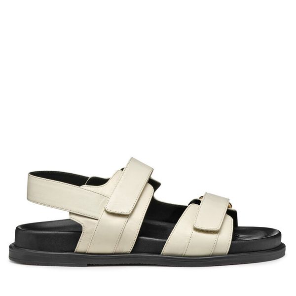 Sandały Geox. Brązowe sandały damskie Geox, bez wzorów, bez obcasa, na płaskiej podeszwie, bez zapięcia. Za 279.99 zł.