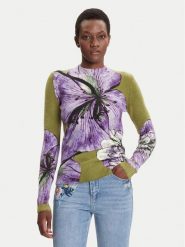 Desigual Sweter Orquidea Lacroix 25WWJF42 Zielony Regular Fit. Zielone swetry nierozpinane damskie Desigual, s, bez wzorów, z syntetyku, bez kołnierzyka, bez ramiączek. Za 239.99 zł.