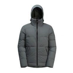Kurtka męska sportowa puchowa Jack Wolfskin WANDERMOOD DOWN. Szare kurtki sportowe męskie Jack Wolfskin, na zimę, l, bez wzorów, z materiału, z kapturem, trekkingowe. Za 1,499.00 zł.