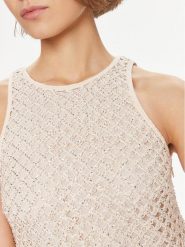 TWINSET Sukienka koktajlowa 241TP2440 Beżowy Regular Fit. Brązowe sukienki damskie Twinset, bez wzorów, z syntetyku, wizytowe, bez kołnierzyka, bez ramiączek. Za 1,279.00 zł.