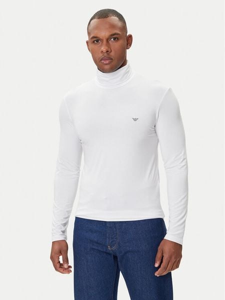 Emporio Armani Underwear Golf EM000388 AF14988 U0002 Biały Slim Fit. Białe swetry męskie Emporio Armani Underwear, m, bez wzorów, bez kołnierzyka, bez ramiączek. Za 319.99 zł.