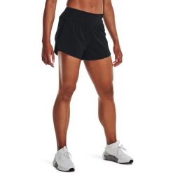 Spodenki sportowe damskie Under Armour Flex Woven 2-In-1. Czarne obuwie sportowe damskie Under Armour, bez wzorów, bez zapięcia, na fitness i siłownię. Za 149.99 zł.