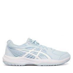 Buty do tenisa Asics. Niebieskie obuwie sportowe damskie Asics, bez wzorów, bez zapięcia, tenisowe. Za 299.99 zł.
