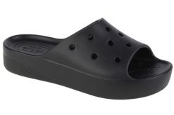 Klapki Crocs Classic Platform Slide Z Klapkami Damskie. Czarne klapki damskie Crocs, bez wzorów, z materiału, klasyczne, bez obcasa, na platformie, bez zapięcia. Za 304.00 zł.