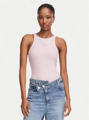 Guess Top W6RP39 KD092 Różowy Regular Fit. Czerwone topy damskie Guess, xxl, z aplikacjami, z syntetyku, bez kołnierzyka, bez ramiączek. Za 174.99 zł.