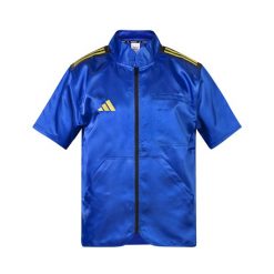 Kurtka bokserska dla trenera adidas. Niebieskie kurtki męskie Adidas, bez wzorów, sportowe, bez kaptura. Za 274.00 zł.