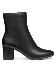 Geox Botki D Virnilisa 65 D56YYE 000TU C9999 Czarny. Czarne botki damskie Geox, bez wzorów, ze skóry, bez obcasa, na słupku, bez zapięcia. Za 539.99 zł.