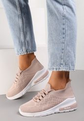 Beżowe Buty Sportowe Philone. Brązowe obuwie sportowe damskie Renee, bez wzorów, z jeansu, bez zapięcia, do biegania. Za 39.99 zł.